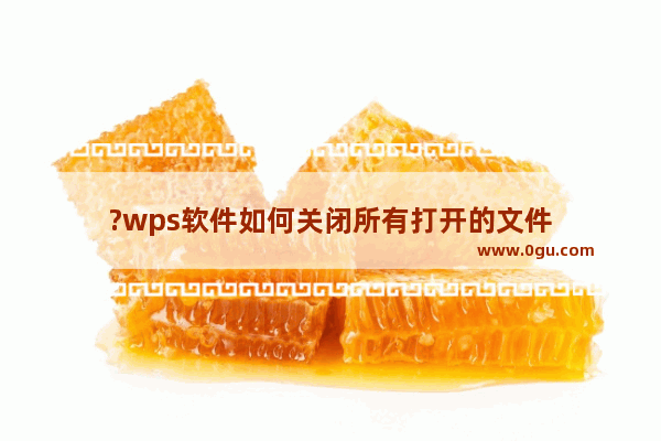 ?wps软件如何关闭所有打开的文件