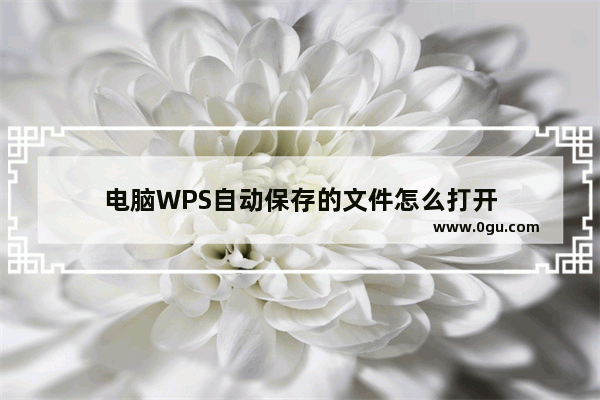 电脑WPS自动保存的文件怎么打开