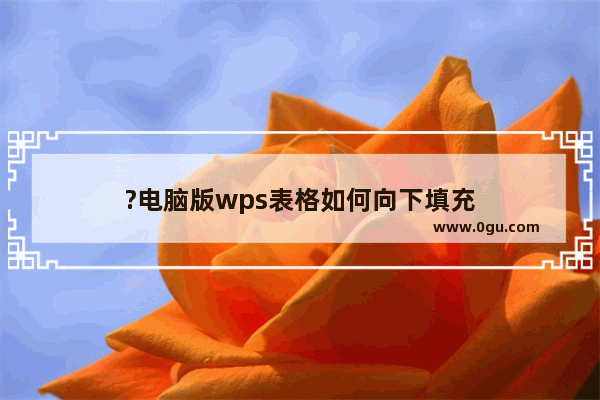 ?电脑版wps表格如何向下填充