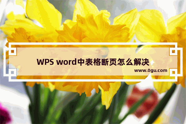 WPS word中表格断页怎么解决