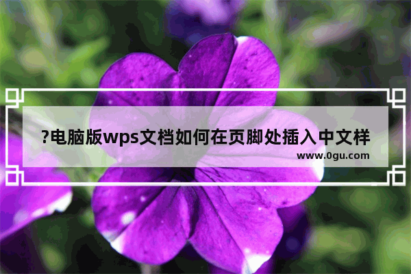 ?电脑版wps文档如何在页脚处插入中文样式时间