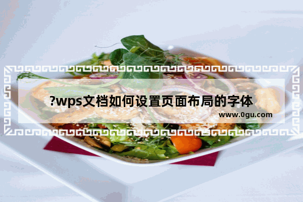 ?wps文档如何设置页面布局的字体