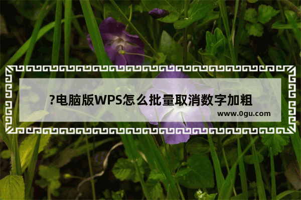 ?电脑版WPS怎么批量取消数字加粗