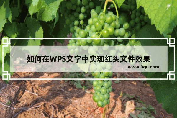 如何在WPS文字中实现红头文件效果