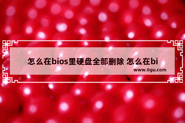 怎么在bios里硬盘全部删除 怎么在bios里硬盘全部删除