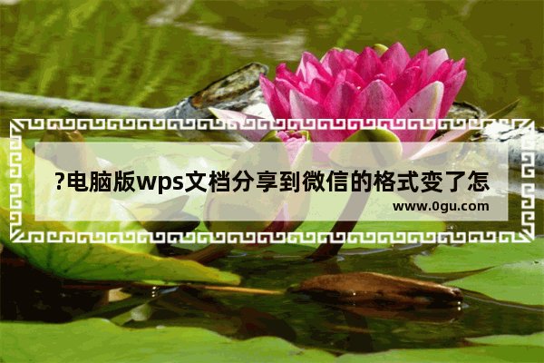 ?电脑版wps文档分享到微信的格式变了怎么办