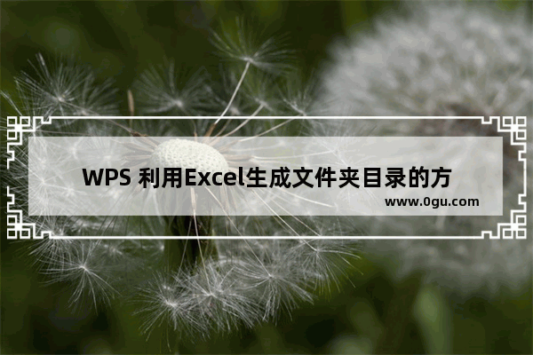 WPS 利用Excel生成文件夹目录的方法