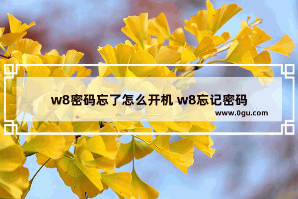 w8密码忘了怎么开机 w8忘记密码