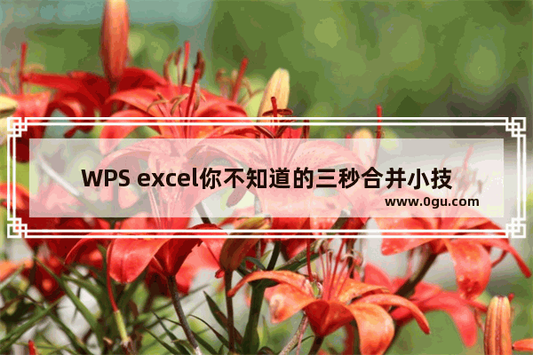 WPS excel你不知道的三秒合并小技巧