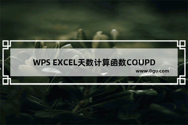 WPS EXCEL天数计算函数COUPDAYBS函数的用法