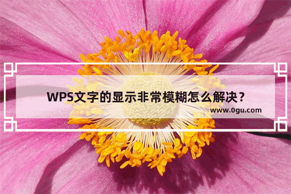 WPS文字的显示非常模糊怎么解决？