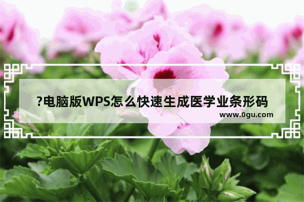 ?电脑版WPS怎么快速生成医学业条形码