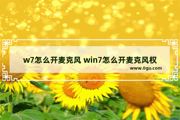 w7怎么开麦克风 win7怎么开麦克风权限