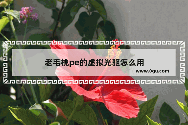 老毛桃pe的虚拟光驱怎么用