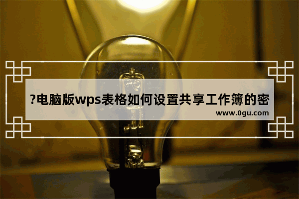 ?电脑版wps表格如何设置共享工作簿的密码