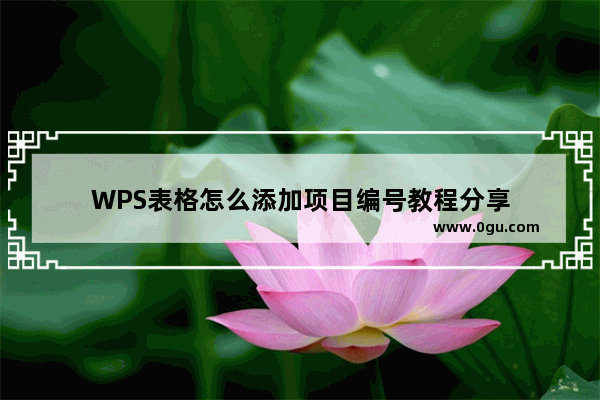 WPS表格怎么添加项目编号教程分享