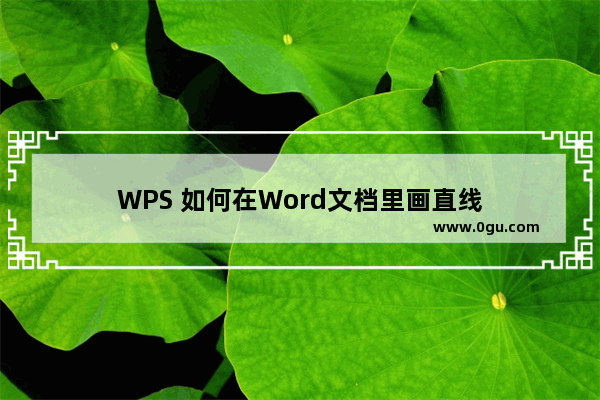 WPS 如何在Word文档里画直线