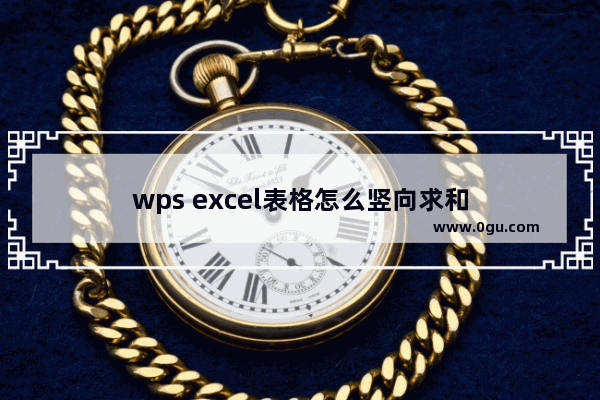 wps excel表格怎么竖向求和