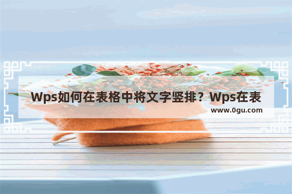 Wps如何在表格中将文字竖排？Wps在表格中将文字竖排的方法