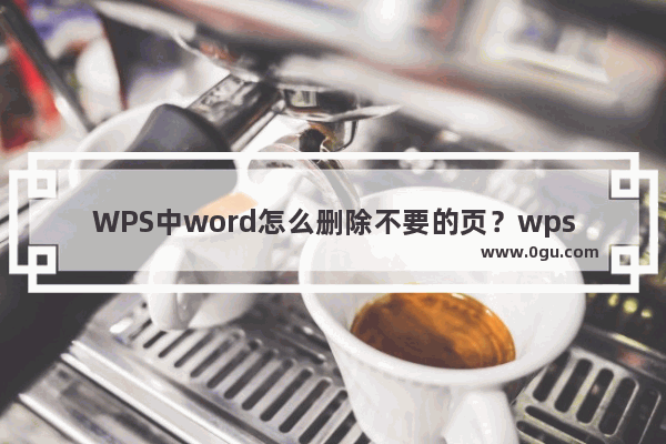 WPS中word怎么删除不要的页？wps如何删除不要的页面？