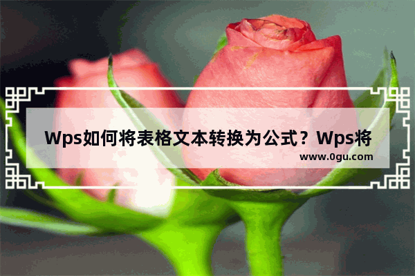 Wps如何将表格文本转换为公式？Wps将表格文本转换为公式的方法