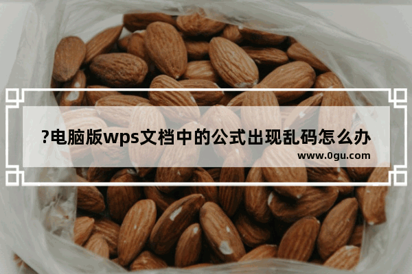 ?电脑版wps文档中的公式出现乱码怎么办