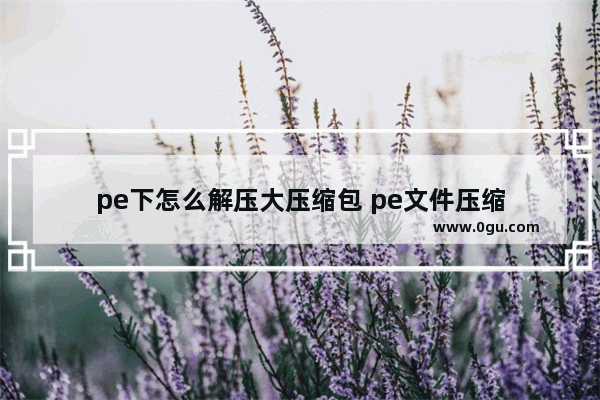 pe下怎么解压大压缩包 pe文件压缩