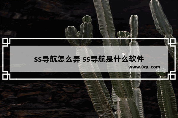 ss导航怎么弄 ss导航是什么软件