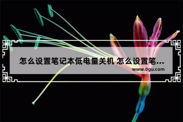 怎么设置笔记本低电量关机 怎么设置笔记本低电量关机状态