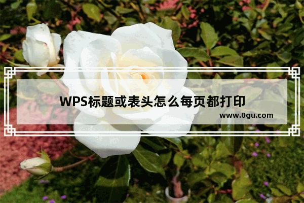 WPS标题或表头怎么每页都打印