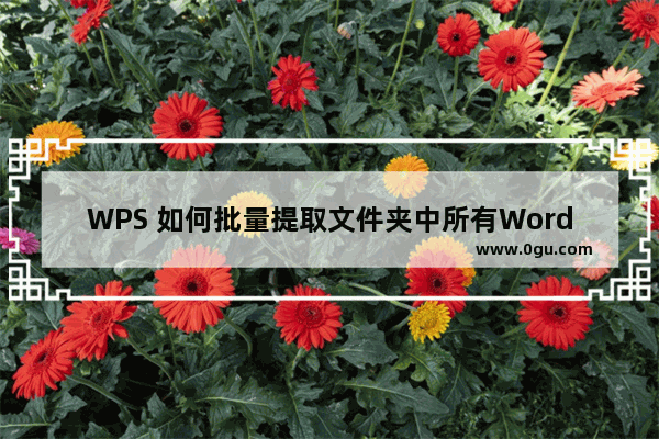 WPS 如何批量提取文件夹中所有Word文档名称，不必苦苦复制粘贴