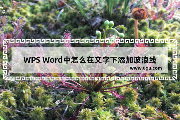 WPS Word中怎么在文字下添加波浪线 WPS Word文档文字下添加波浪线的方法