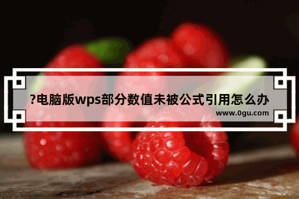 ?电脑版wps部分数值未被公式引用怎么办