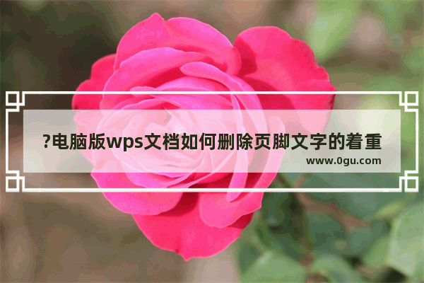 ?电脑版wps文档如何删除页脚文字的着重号