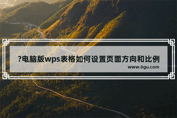 ?电脑版wps表格如何设置页面方向和比例