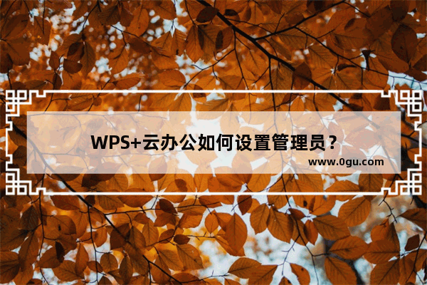 WPS+云办公如何设置管理员？