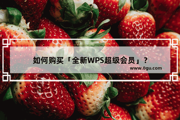 如何购买「全新WPS超级会员」？