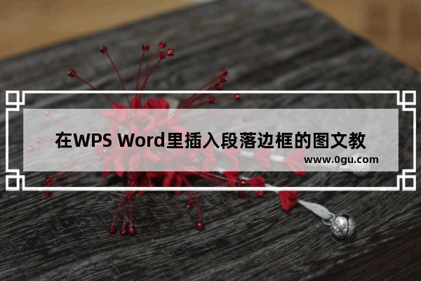 在WPS Word里插入段落边框的图文教程