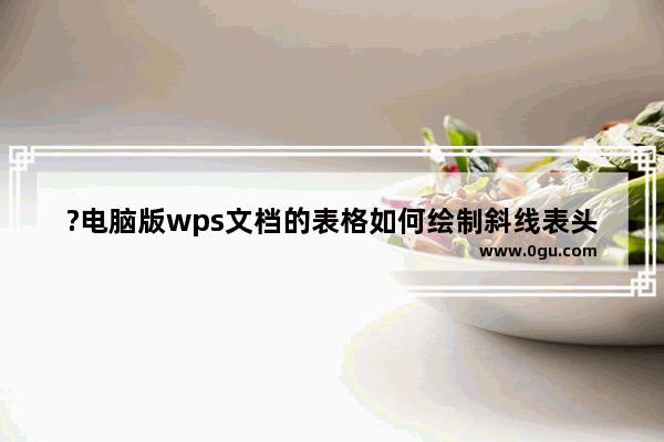 ?电脑版wps文档的表格如何绘制斜线表头