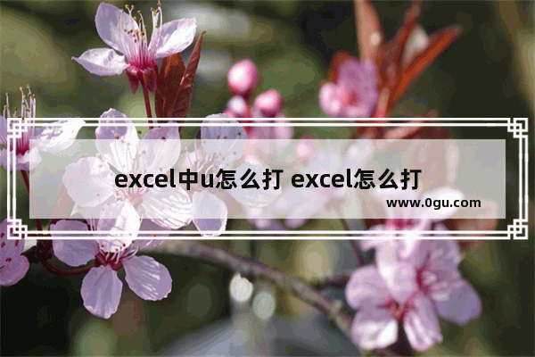 excel中u怎么打 excel怎么打