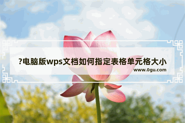 ?电脑版wps文档如何指定表格单元格大小