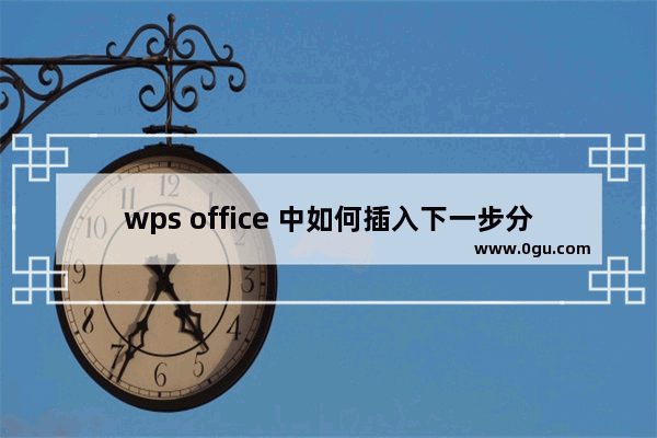 wps office 中如何插入下一步分页