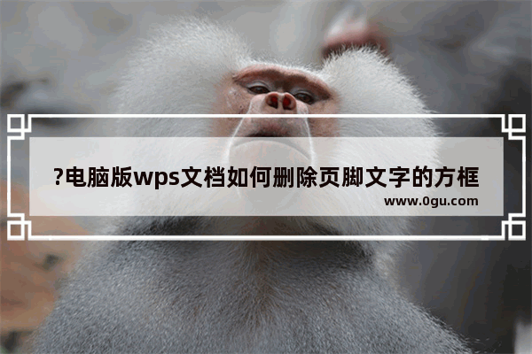 ?电脑版wps文档如何删除页脚文字的方框