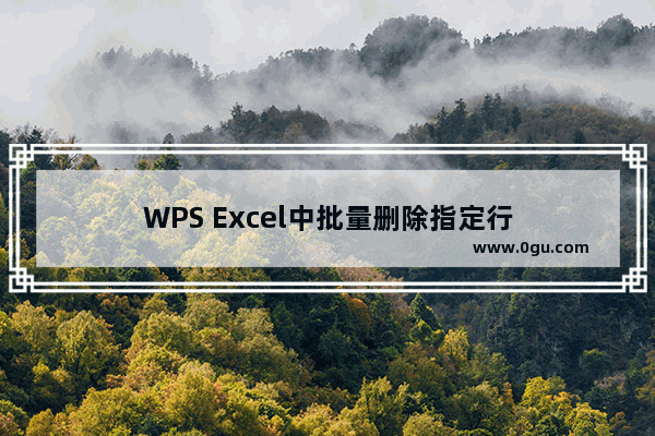 WPS Excel中批量删除指定行