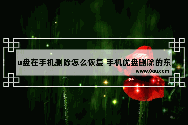 u盘在手机删除怎么恢复 手机优盘删除的东西还找回来了吗