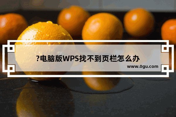 ?电脑版WPS找不到页栏怎么办