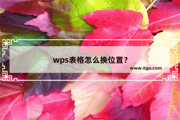 wps表格怎么换位置？