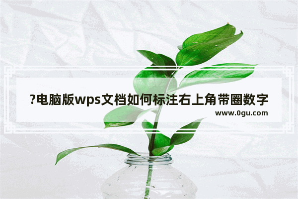 ?电脑版wps文档如何标注右上角带圈数字