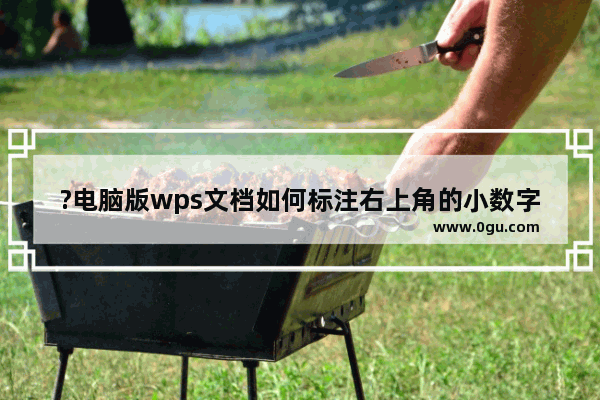 ?电脑版wps文档如何标注右上角的小数字