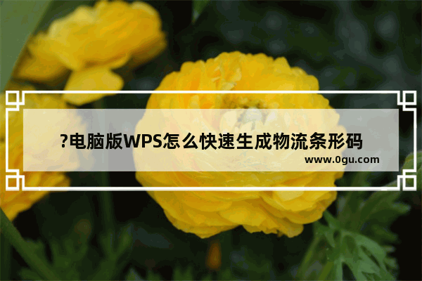 ?电脑版WPS怎么快速生成物流条形码